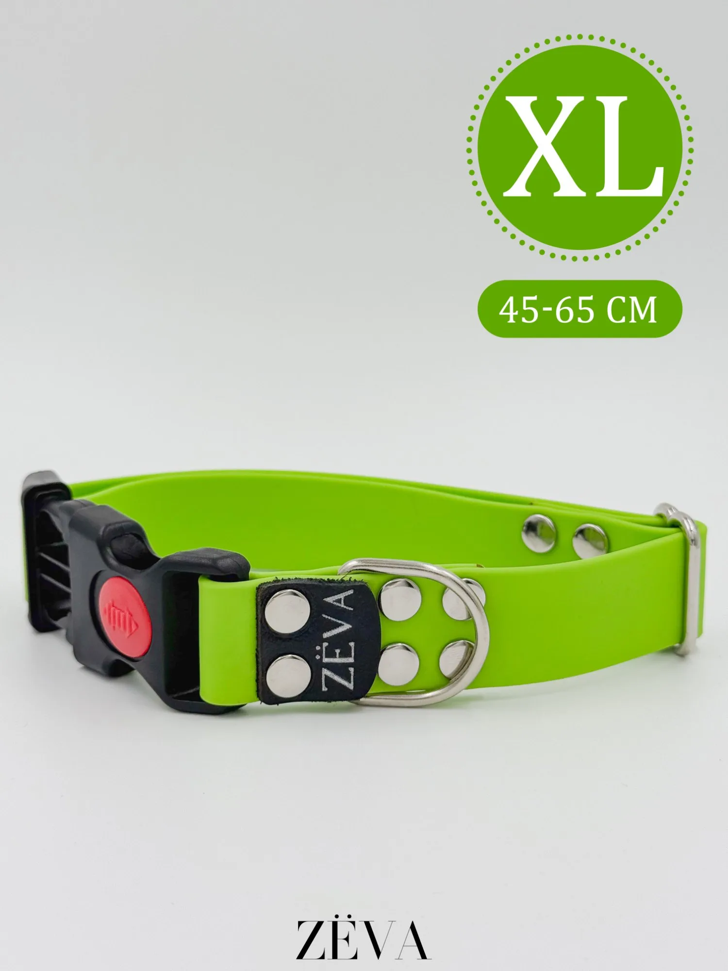 Биотановый ошейник ZЁVA, салатовый, XL (45-65 см), ширина 25 мм