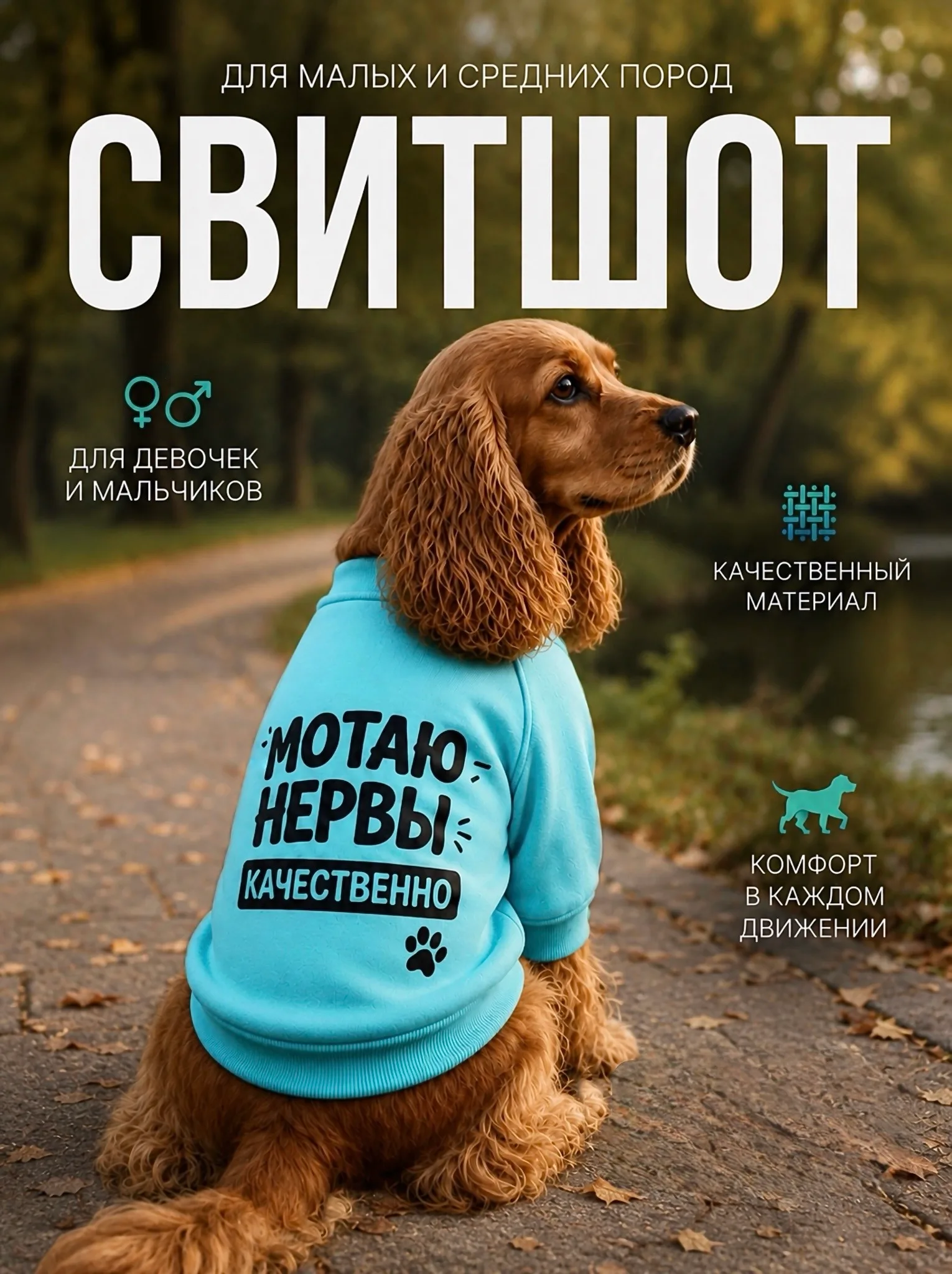 Свитшот для собак малых и средних пород