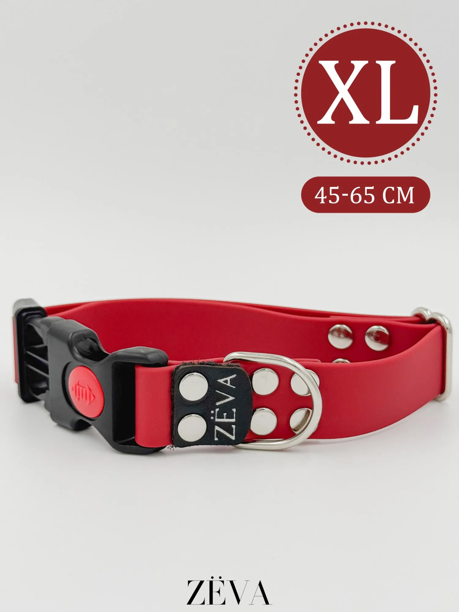 Биотановый ошейник ZЁVA, бордовый, XL (45-65 см), ширина 25 мм